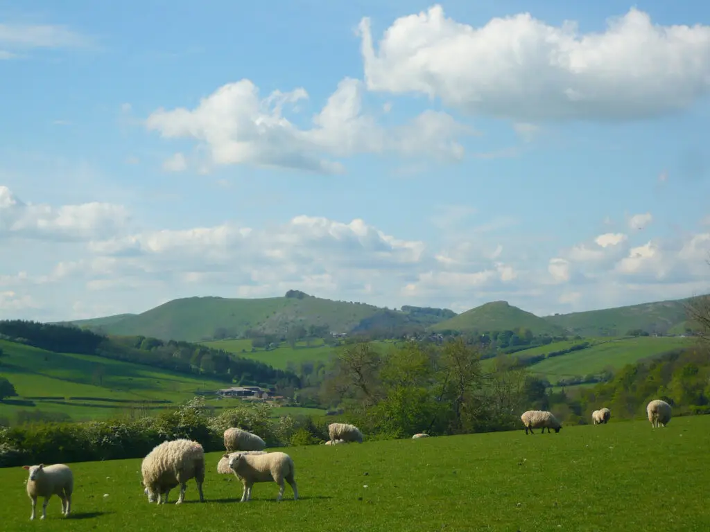 Footpath with a view towards Dovedale near Callow Top Holiday Park